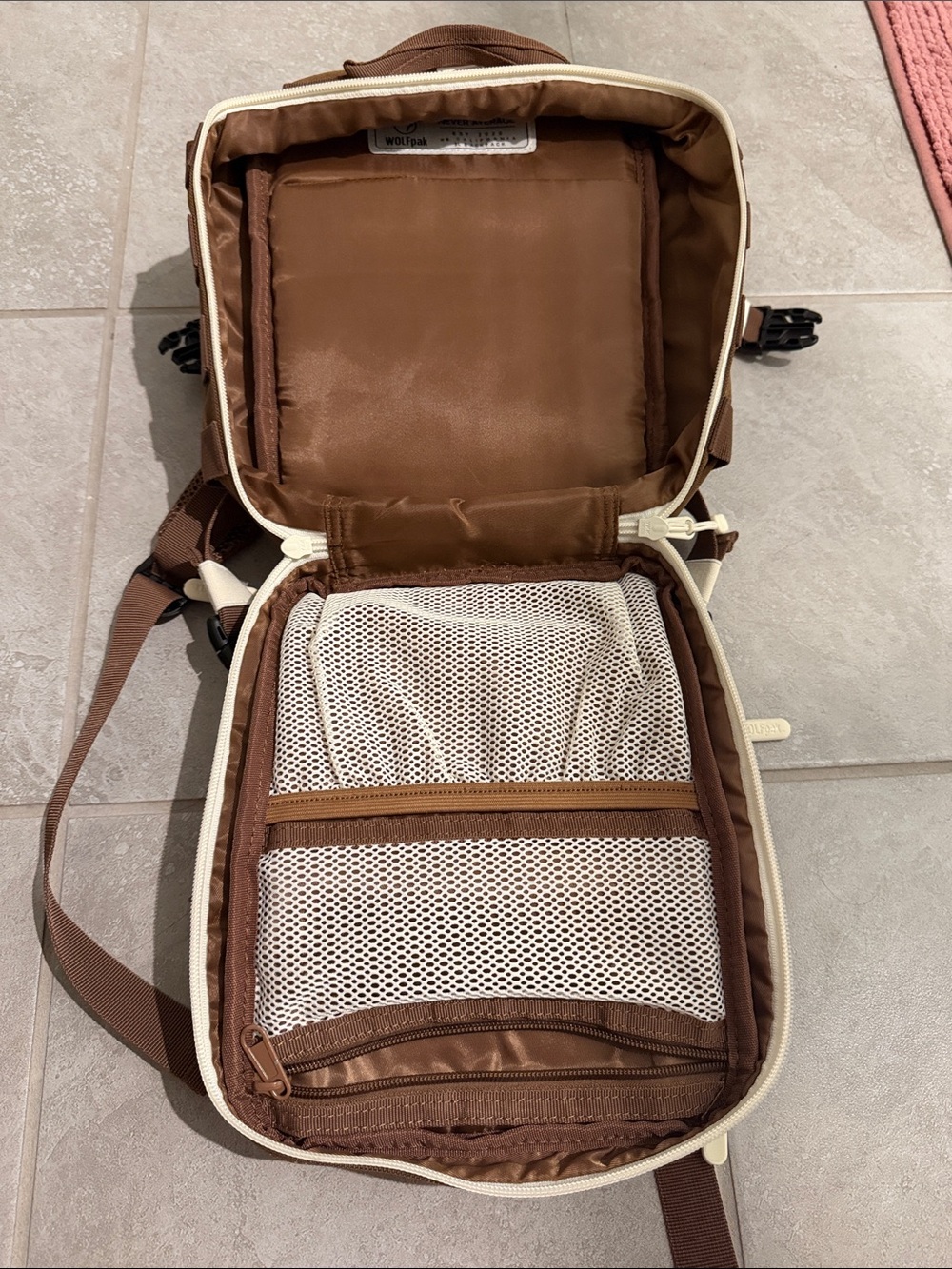 WOLFpak Brown/Cocoa Mini 9L Bag with Cream Accents - Picture 2 of 3